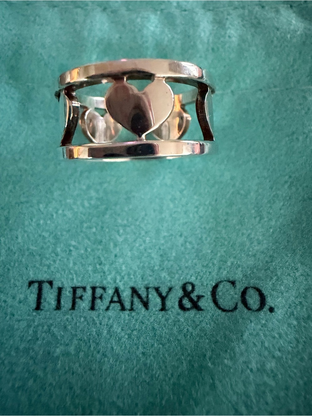 Tiffany & Co. Sterling Heart Openwork Band - Silver